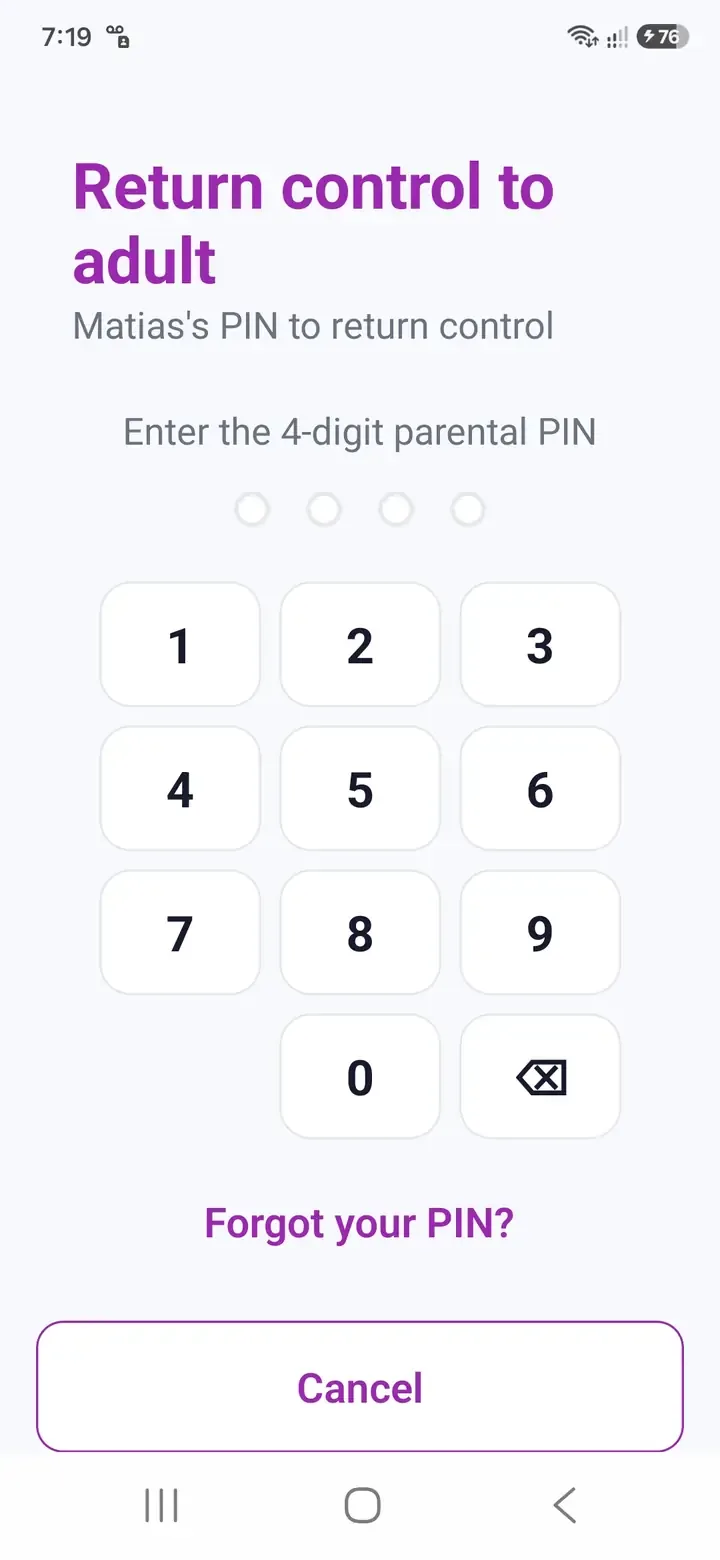 Shared mode with PIN