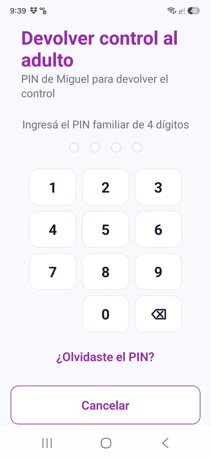Modo compartido con PIN