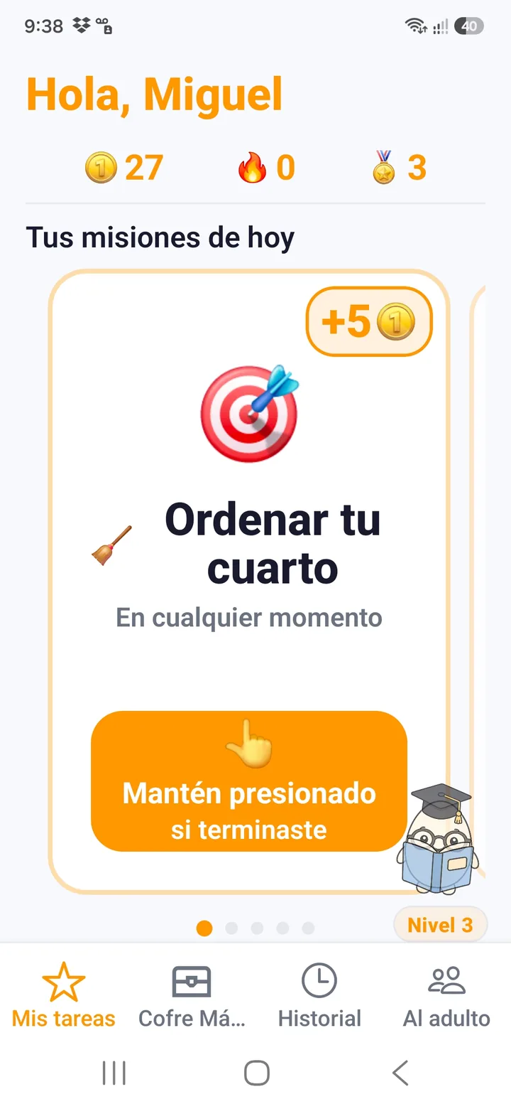 Lista de tareas del hijo