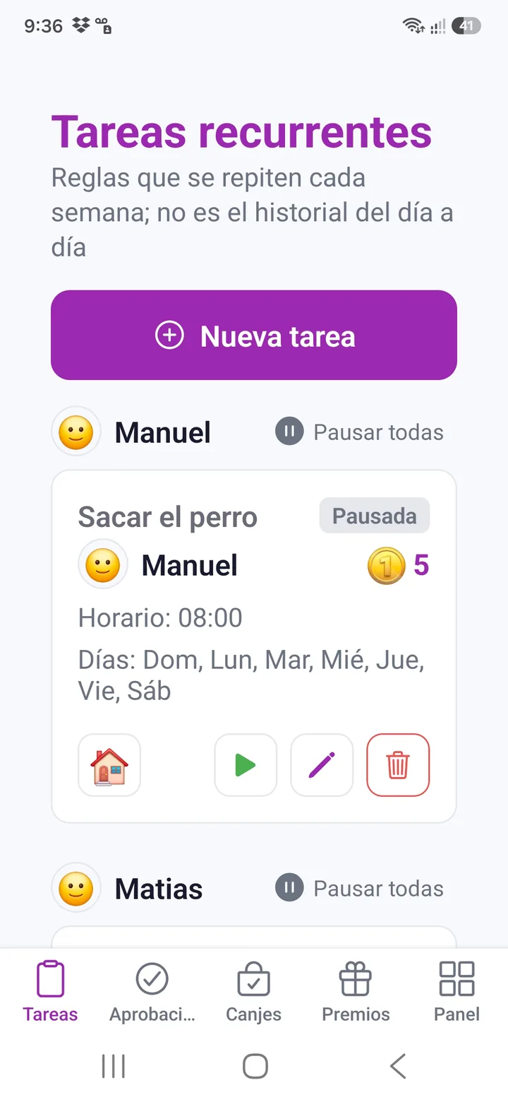 Plantillas de tareas del tutor