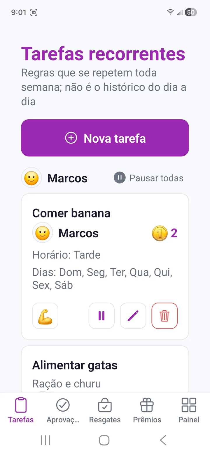 Modelos de tarefas do tutor
